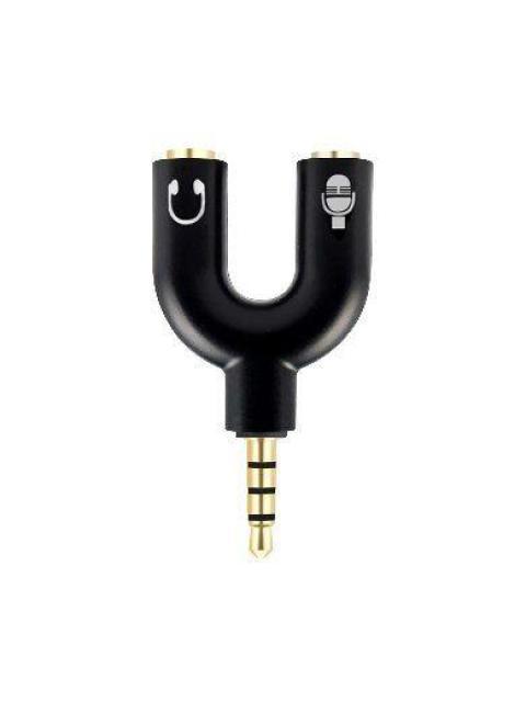 ADAPTADOR BROBOTIX CONECTOR STEREO Y A 3.5MM DUAL HEMBRA NEGRO 181802-2