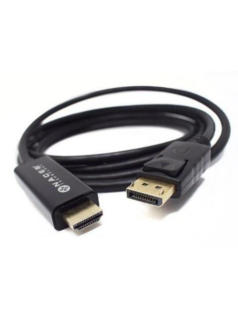 NACEB TECHNOLOGY CABLE NA-0106 HDMI MACHO - DISPLAYPORT MACHO 1.8 METROS NEGRO