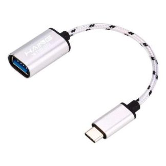 ADAPTADOR OTG TIPO C A USB CABLE MEMORIAS DATOS USB A USB-C COLOR BLANCO