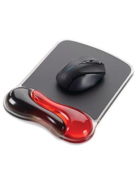 ALFOMBRILLA PARA RATON Y REPOSAMUNECAS KENSINGTON DUO GEL ROJO NEGRO P5116