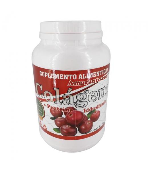 AMARANTO C COLAGENO HIDROL. +PROTEINA SABOR ARANDANO 1.5 KG MIEL SALUD Y VIDA