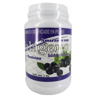 AMARANTO C COLAGENO HIDROL. +PROTEINA SABOR BLUEBERRY 1 KG MIEL SALUD Y VIDA