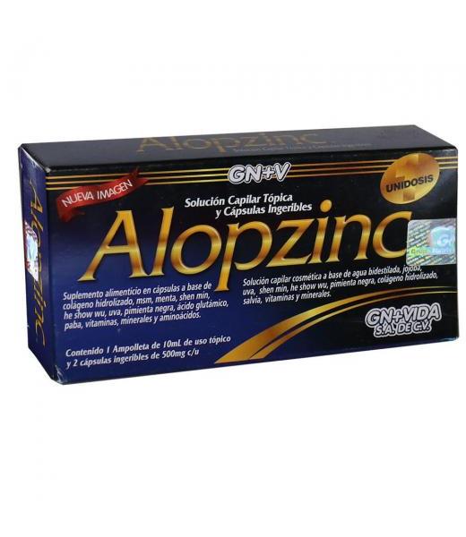 AMP. FCO. ALOPZINC UNIDOSIS (TOPICA)+2 CAPS.A BASE DE AGUA BIDEST GN+VIDA