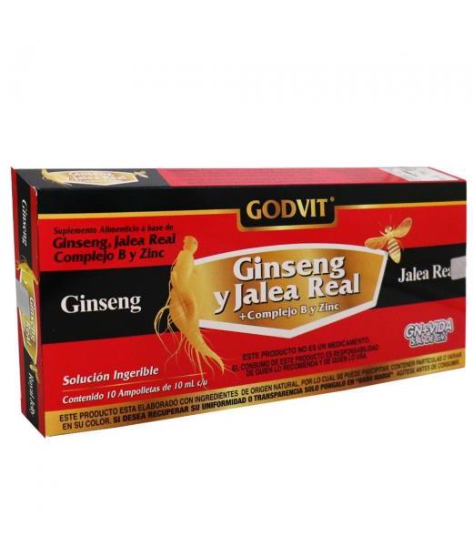 AMP. GINSENG Y JALEA REAL+COMPLEJO B Y ZINC C 10 GN+VIDA