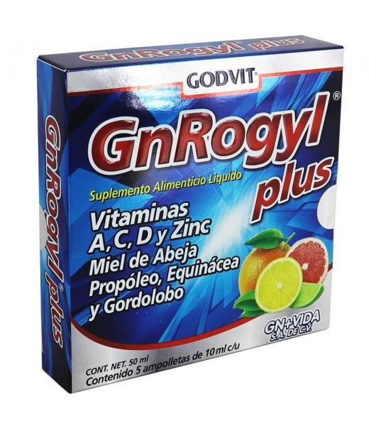 AMP. GNROGYL PLUS C 5 INGERIBLE C VITAMINAS A C D Y ZINC MIEL DE GN+VIDA