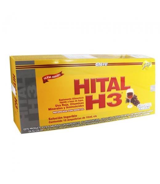 AMP. HITAL H3 C 10 C UVA ROJA VIT.MINERALES Y AMINOACIDOS REFORZA GN+VIDA
