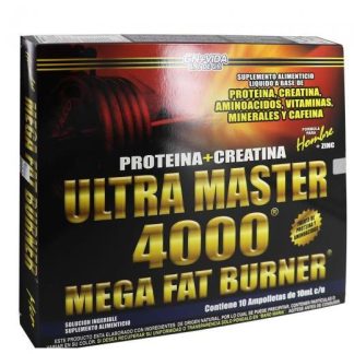 AMP. ULTRA MASTER 4000 HOMBRE C 10 MEGA FAT BURNER PROTEINACREATI GN+VIDA