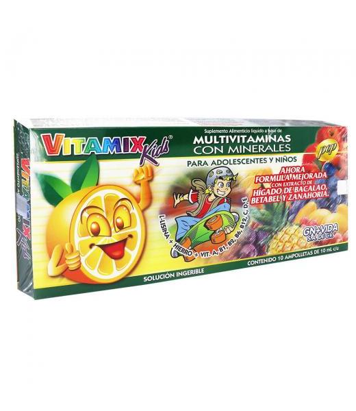 AMP. VITAMIX KIDS C 10 MULTIVITAMINAS CON MINERALES PARA ADOLOLES GN+VIDA