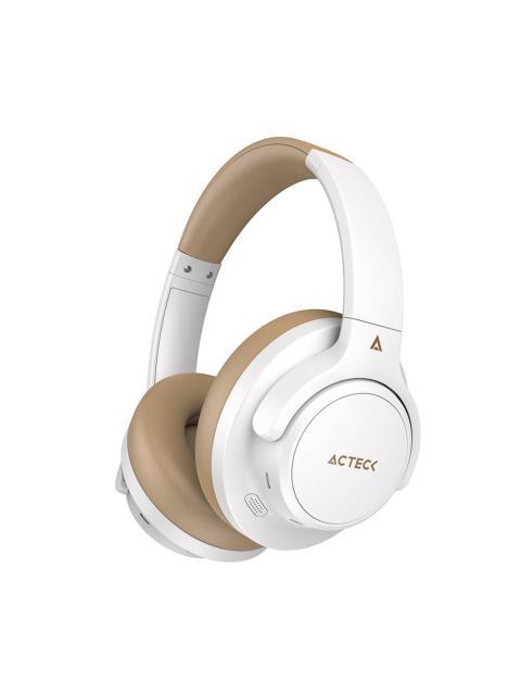 AUDIFONOS INALAMBRICOS BLUETOOTH HYPE EPIC HP750 ACTECK ELITE SERIES CANCELACION DE RUIDO ACTIVO HIBRIDO COLOR BLANCO. AC940863