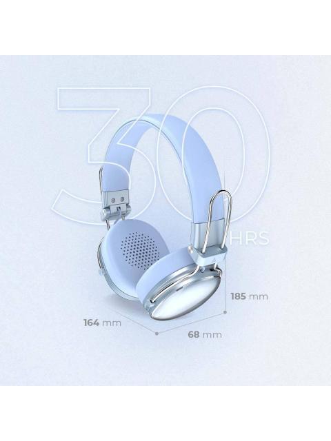 AUDIFONOS INALAMBRICOS BLUETOOTH LUXE CHIC HP710 ACTECK ELITE SERIES DURACION DE BATERIA HASTA 30H COLOR AZUL. AC940917 - Image 3