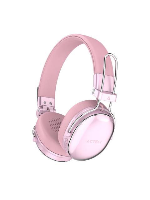 AUDIFONOS INALAMBRICOS BLUETOOTH LUXE CHIC HP710 ACTECK ELITE SERIES DURACION DE BATERIA HASTA 30H COLOR ROSA. AC940900