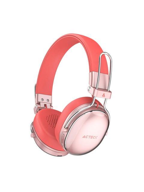 AUDIFONOS INALAMBRICOS BLUETOOTH LUXE CHIC HP710 ACTECK ELITE SERIES DURACION DE BATERIA HASTA 30H COLOR SALMON. AC940894
