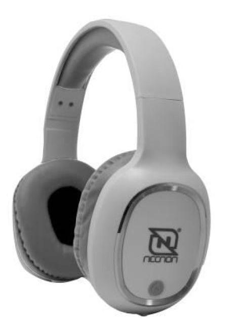 AUDIFONOS OVEREAR BLUETOOTH NBH04 PRO ALTA POTENCIA RADIO FM MICRO SD 3.5MML MANOS LIBRES BLANCO-PLATA