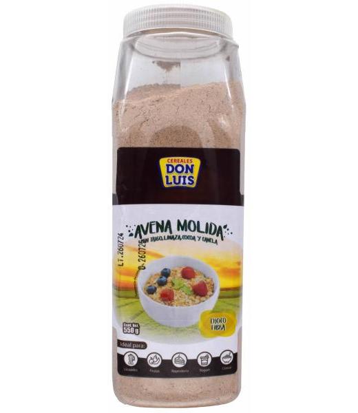 AVENA MOLIDA CON TRIGO LINAZA COCOA Y CANELA 550 G DON LUIS