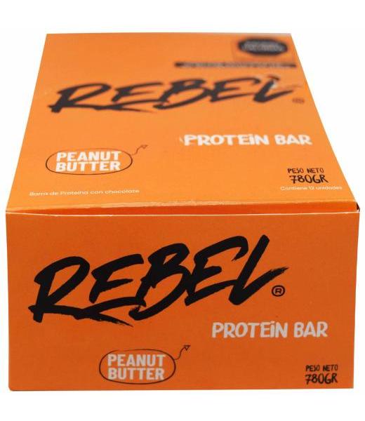 BARRA DE PROTEINA CREMA DE CACAHUATE 65G REBEL P 12