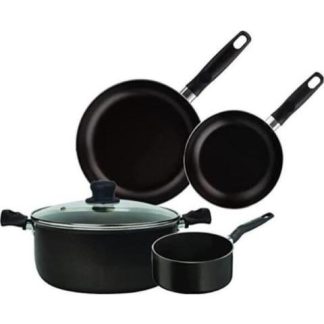 BATERIA DE COCINA 5 PZAS ANTIADHERENTE NEGRO T-FAL