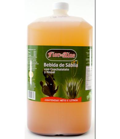 BEBIDA DE SABILA CUACHALALATE NOPAL 2 L FLOR DE ALOE