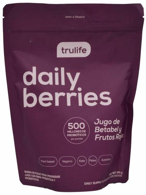 BEBIDA EN POLVO BETABEL FRUTOS ROJOS PROBIOTICOS 300 G TRULIFE