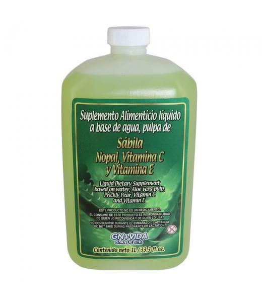 BEBIDA SABILA NOPAL VITAMINAS C Y E 1LT. GN+VIDA