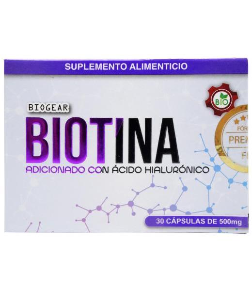 BIOTINA CON ACIDO HIALURONICO 30 CAP BIOGEAR