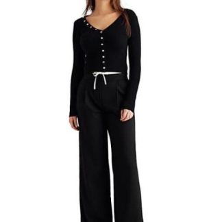 BLUSA ACANALADA NEGRO HOLLY LAND