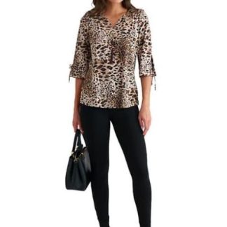 BLUSA ANIMAL PRINT CAFE PALOMA CARMIN