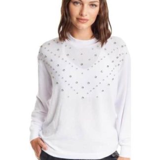 BLUSA CON PEDRERIA BLANCO HOLLY LAND