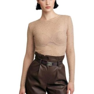 BLUSA CON PEDRERIA DORADO HOLLY LAND