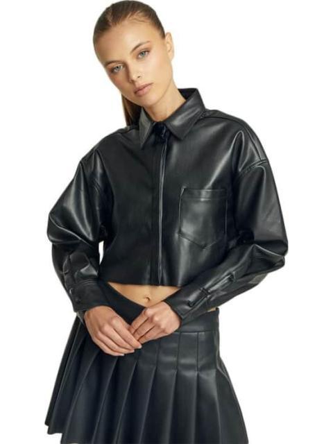 CAMISA CROP EFECTO PIEL NEGRO HOLLY LAND - Image 3