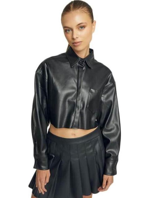 CAMISA CROP EFECTO PIEL NEGRO HOLLY LAND - Image 4