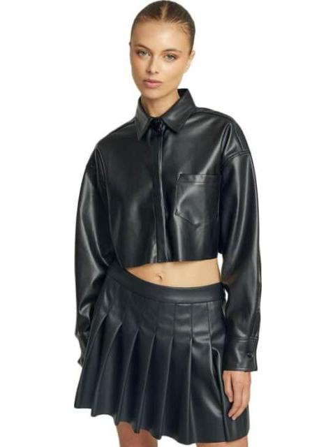 CAMISA CROP EFECTO PIEL NEGRO HOLLY LAND - Image 5