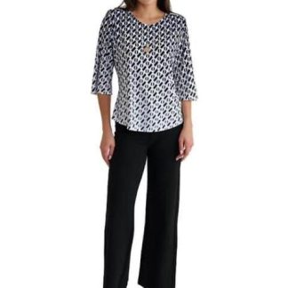 BLUSA ESTAMPADA AZUL MARINO PALOMA CARMIN