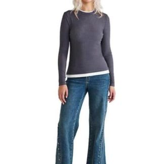 BLUSA MANGA LARGA GRIS HOLLY LAND