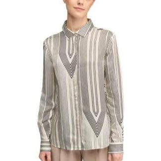 BLUSA SATINADA RAYAS BEIGE HOLLY LAND