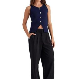 BLUSA SIN MANGAS AZUL MARINO HOLLY LAND