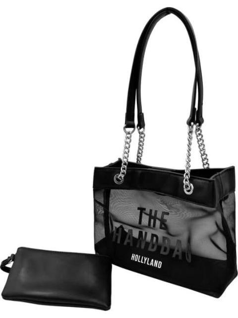 BOLSA DE PLAYA DE MALLA CON BOLSA PARA BIKINI NEGRO HOLLY LAND