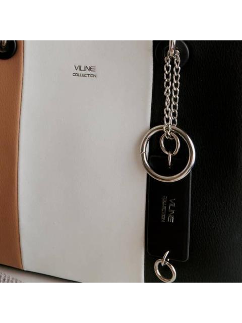 BOLSA SATCHEL CON BLOQUES DE COLOR NEGRO VI LINE - Image 5