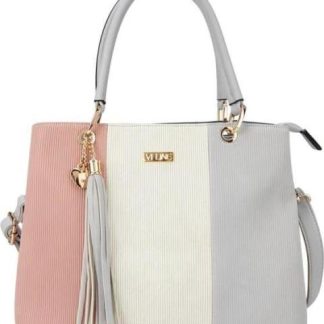 BOLSA SATCHEL CON BLOQUES DE COLOR ROSA VI LINE