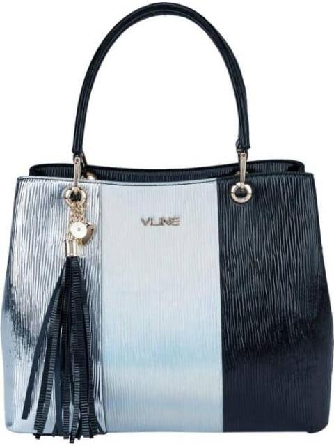 BOLSA SATCHEL CON BLOQUES DE COLORES NEGRO VI LINE