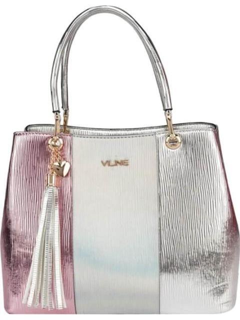 BOLSA SATCHEL CON BLOQUES DE COLORES ROSA VI LINE