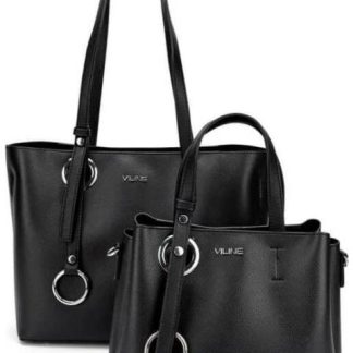 BOLSA TOTE CON LLAVERO NEGRO VI LINE