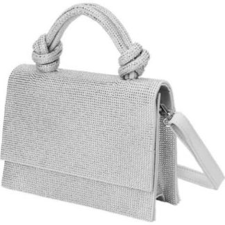 BOLSO MINI CROSSBODY CON PEDRERIA PLATA VI LINE