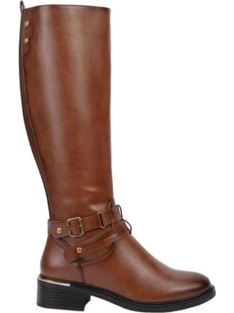 BOTA ALTA HEBILLA METALICA COGNAC GOODYEAR