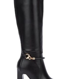 BOTA ALTA TACON ANCHO NEGRO YAELI FASHION