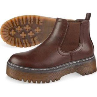 BOTA CHELSEA CON PLATAFORMA COGNAC GOODYEAR