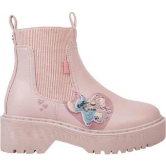 BOTA CHELSEA PU CON ELASTICO Y PLASTISOL ROSA STITCH