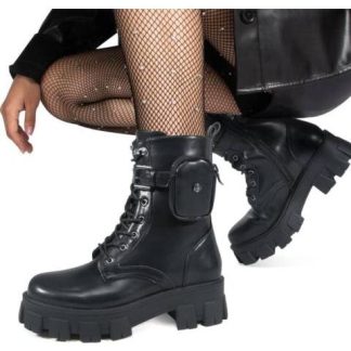 BOTA MILITAR CON BOLSA NEGRO BELINDA PEREGRIN