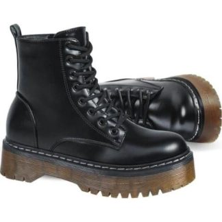 BOTA MILITAR CON PLATAFORMA NEGRO GOODYEAR