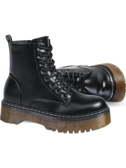 BOTA MILITAR CON PLATAFORMA NEGRO GOODYEAR
