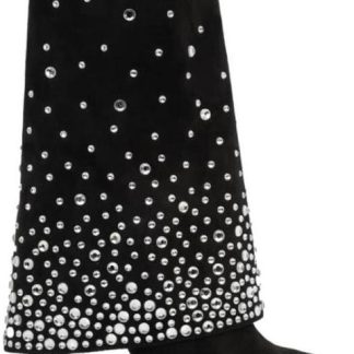 BOTA POLAINA CON PEDRERIA NEGRO BELINDA PEREGRIN